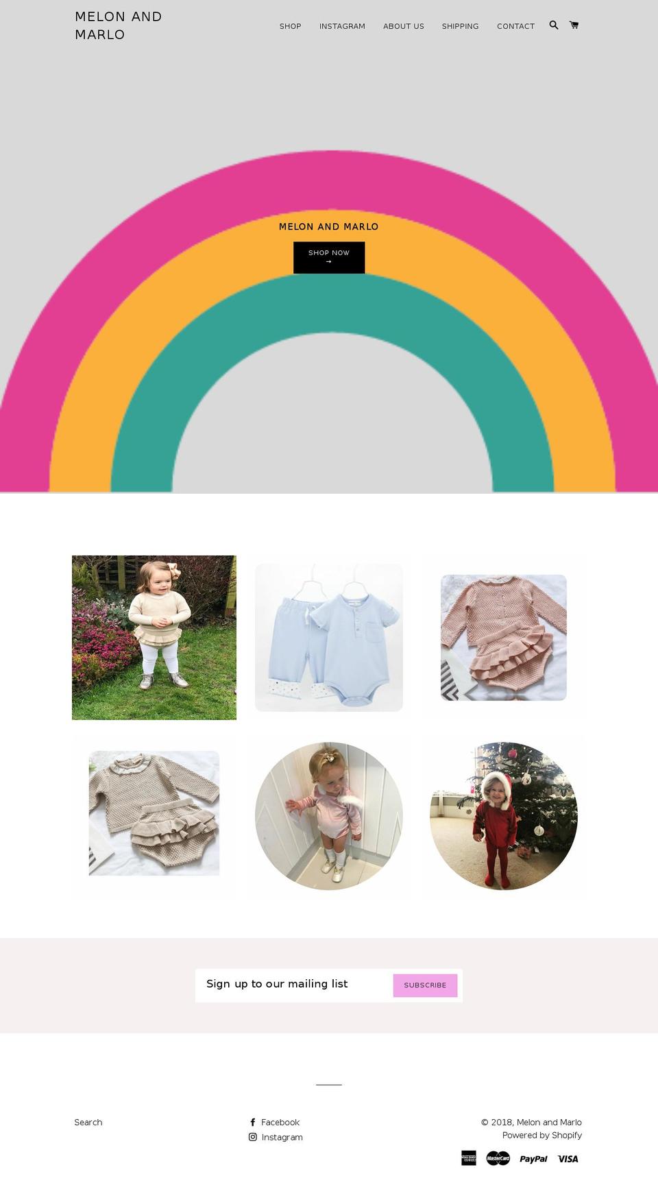 melonandmarlo.com — Shopify storefront screenshot