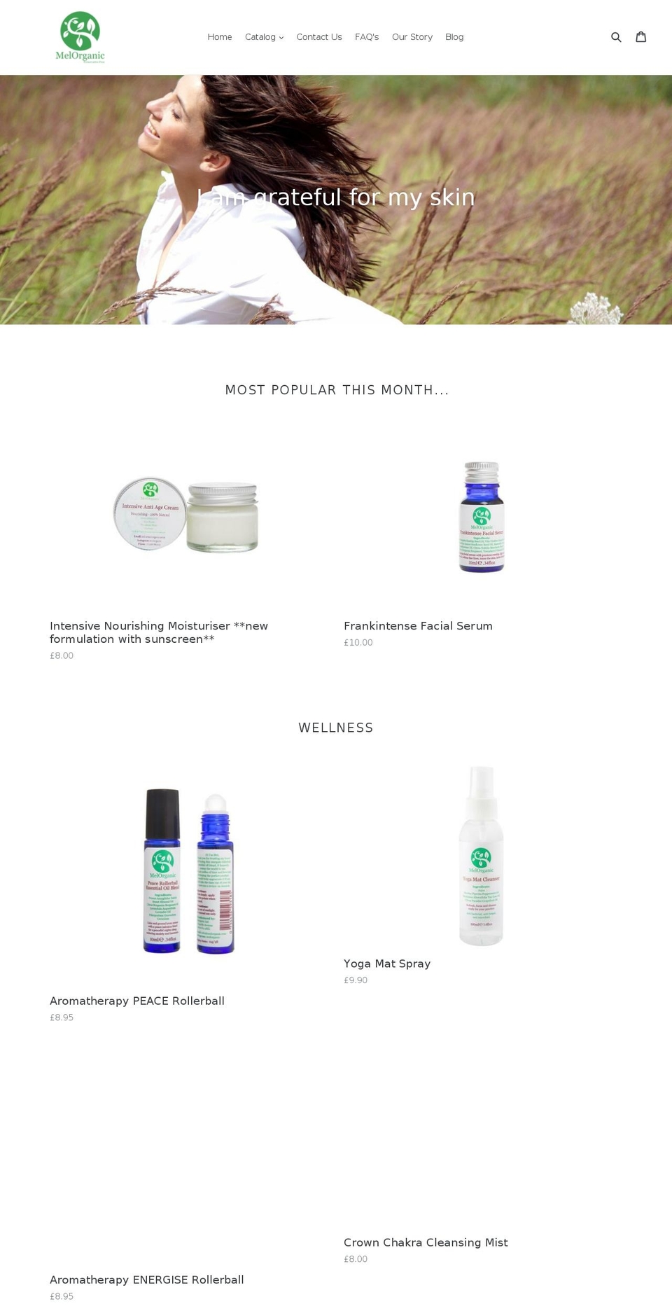 melorganic.com shopify website screenshot