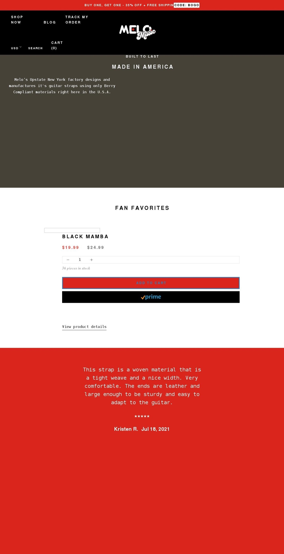 melostraps.com shopify website screenshot