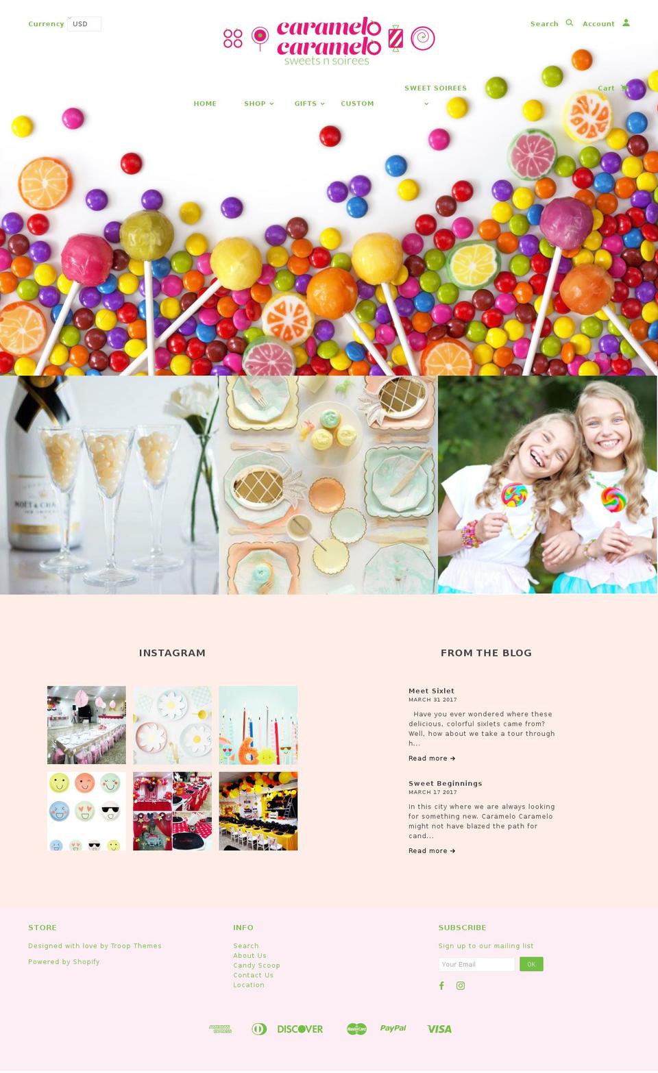 melosweets.com — Shopify storefront screenshot
