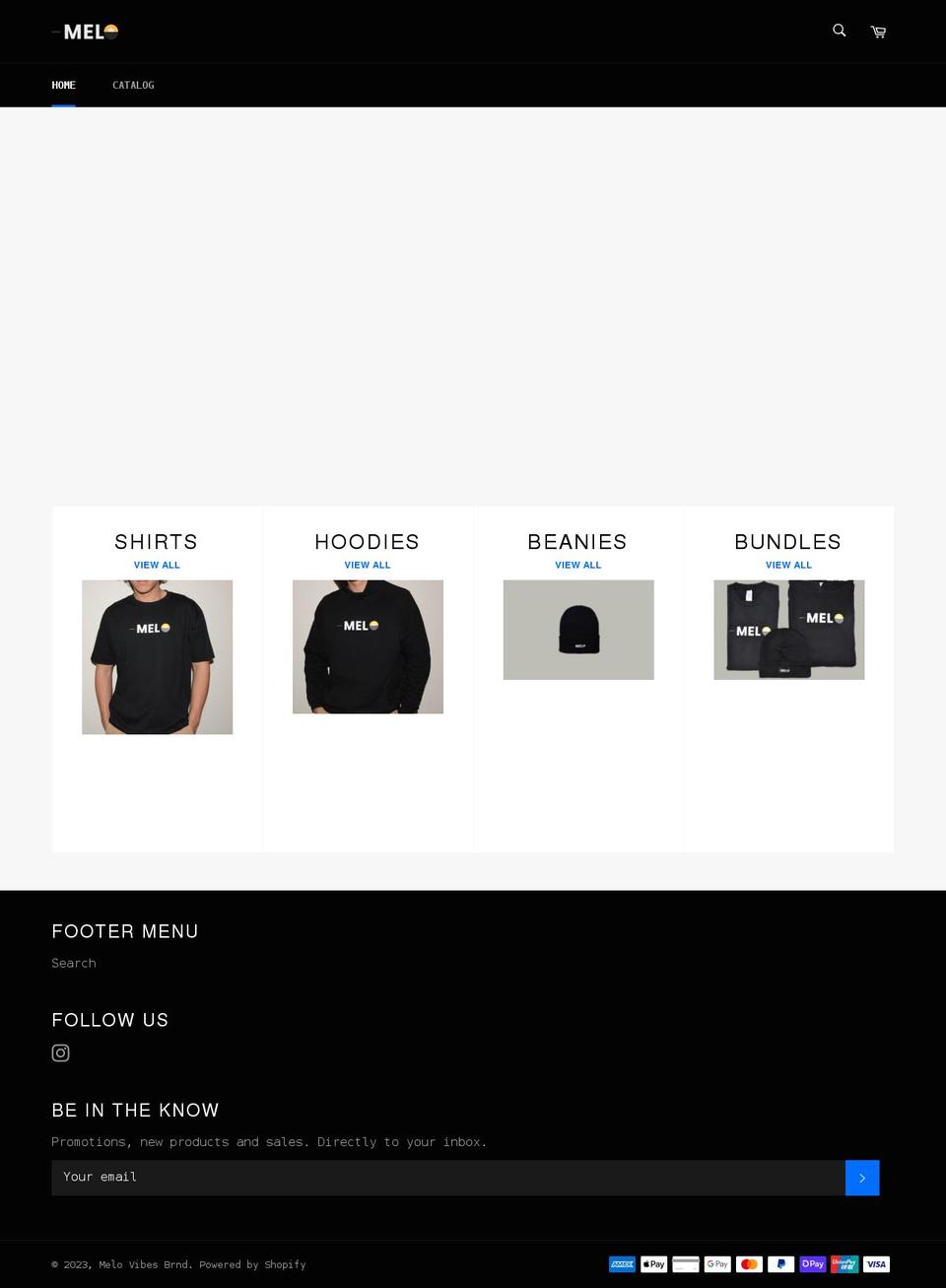 melovibesbrnd.com shopify website screenshot