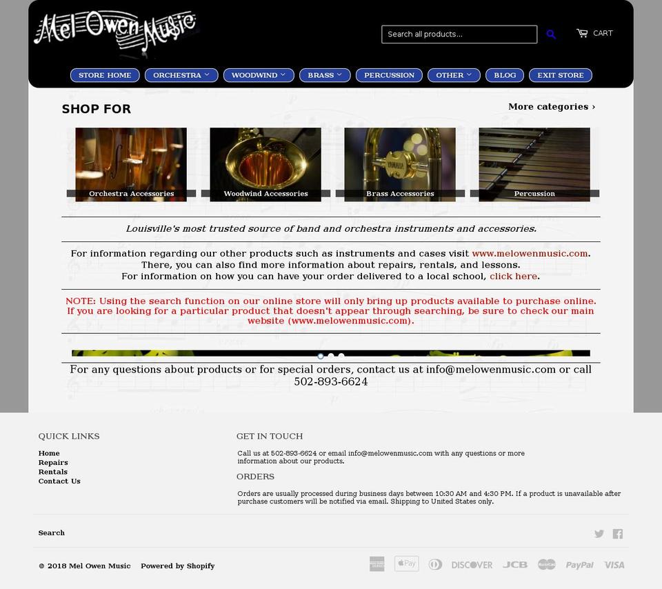 melowenmusiconline.com — Shopify storefront screenshot