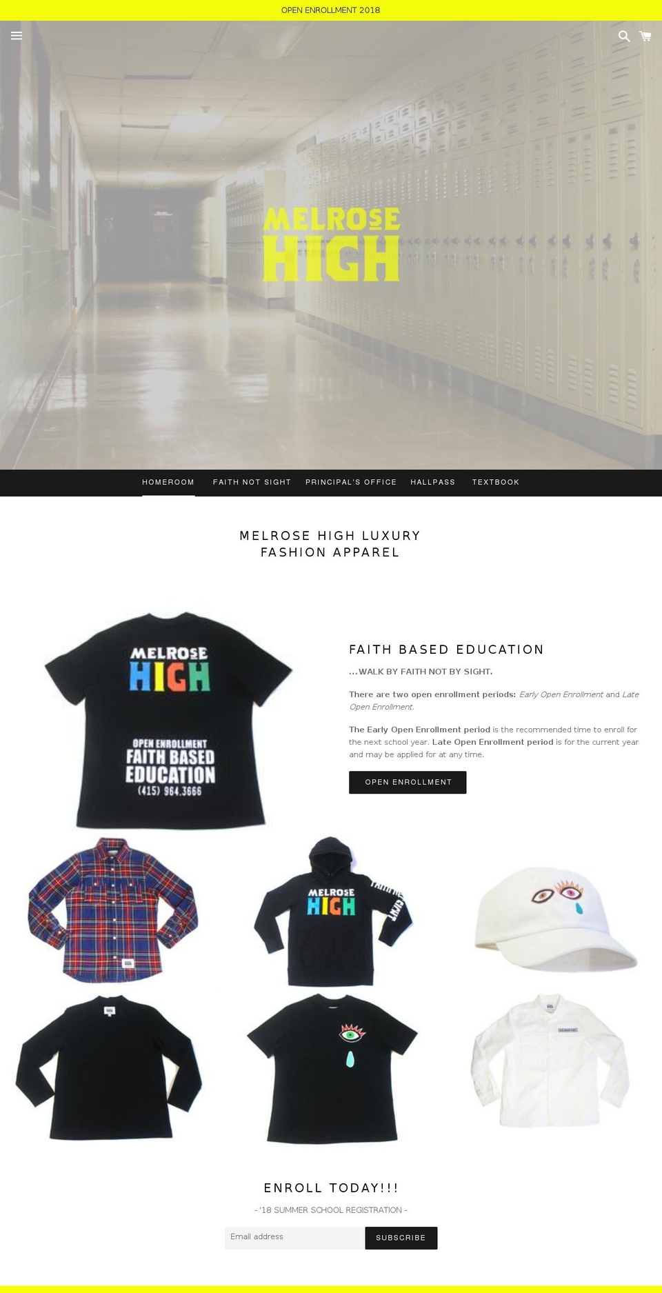 melrosehigh.com — Shopify storefront screenshot