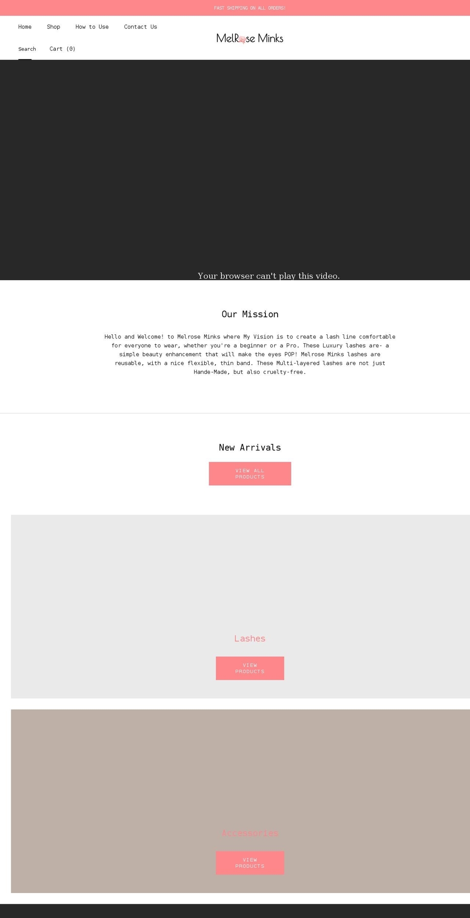 melroseminks.com shopify website screenshot