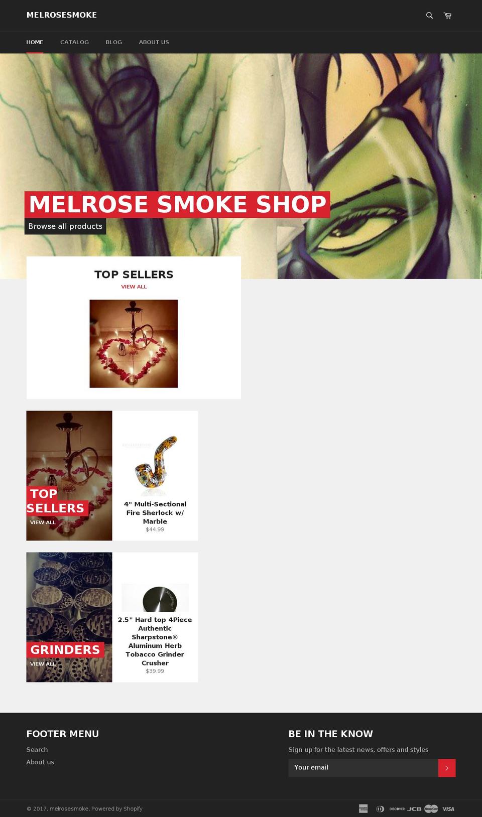 melrosesmoke.com shopify website screenshot