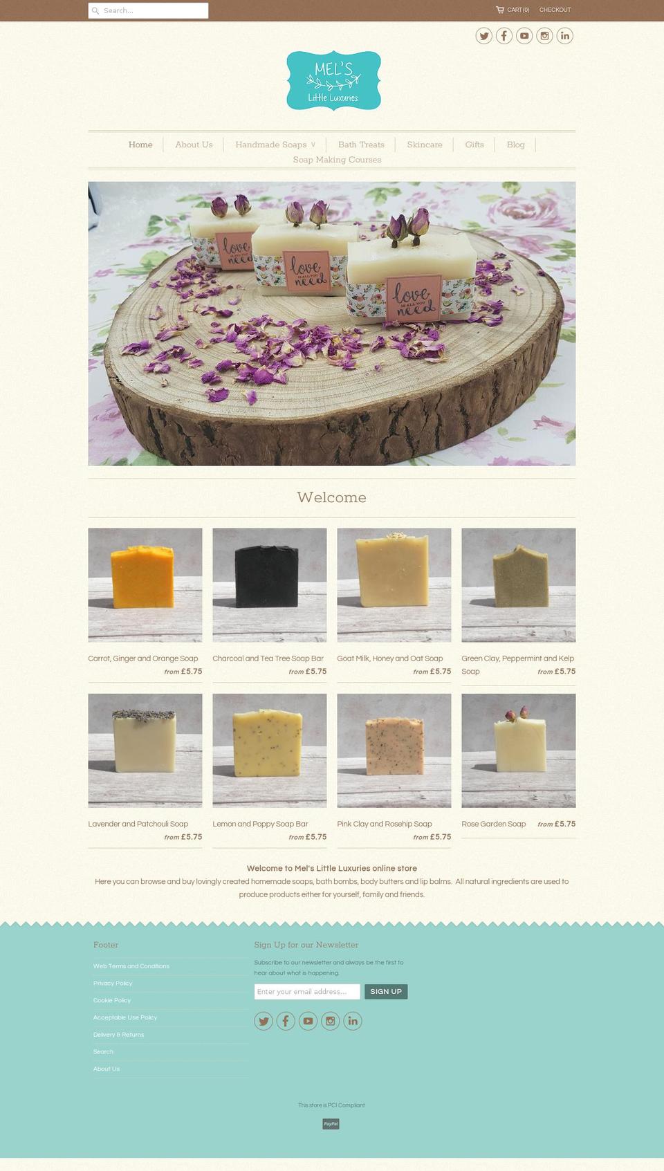 melslittleluxuries.co.uk shopify website screenshot