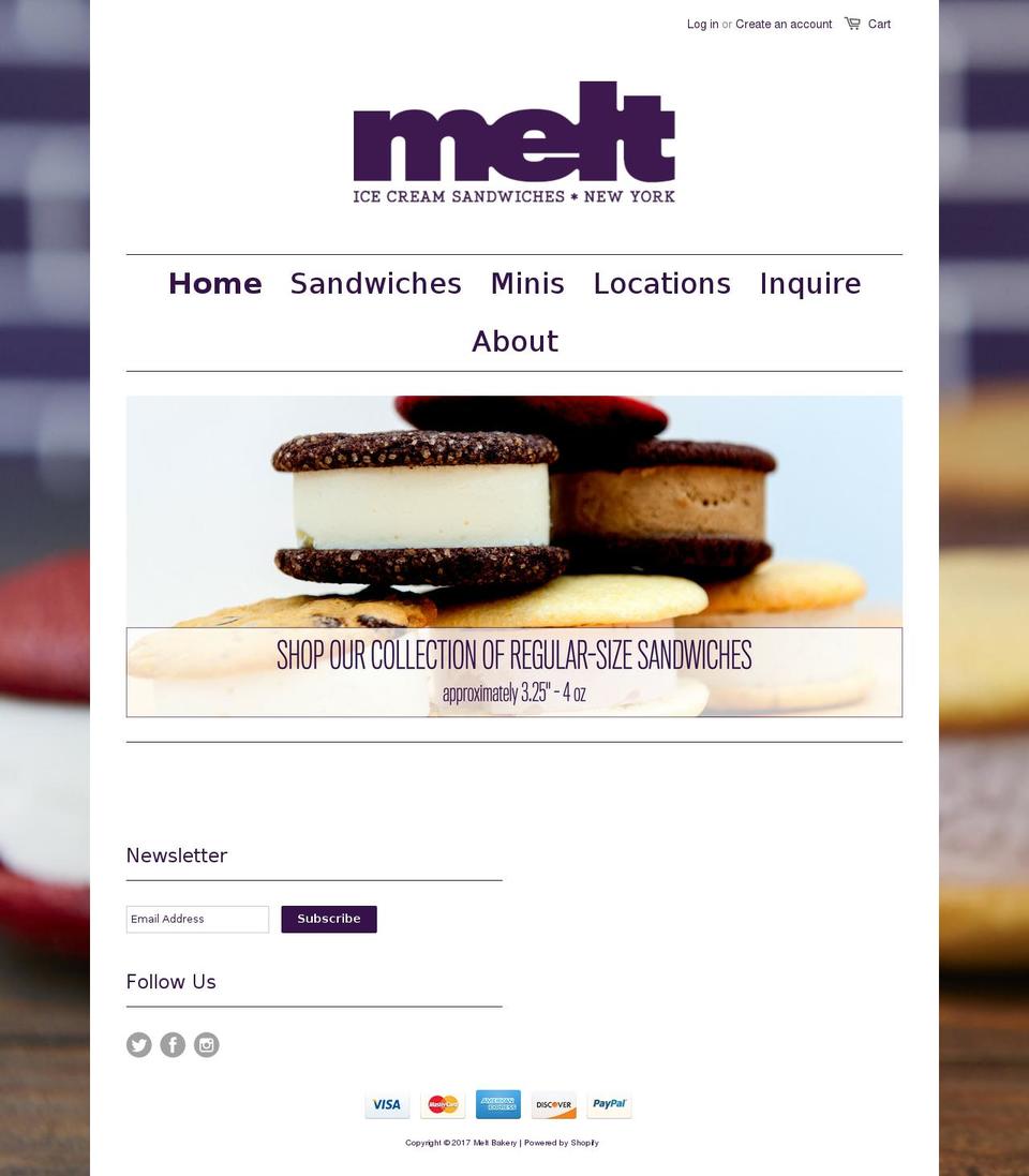 meltbakery.com shopify website screenshot