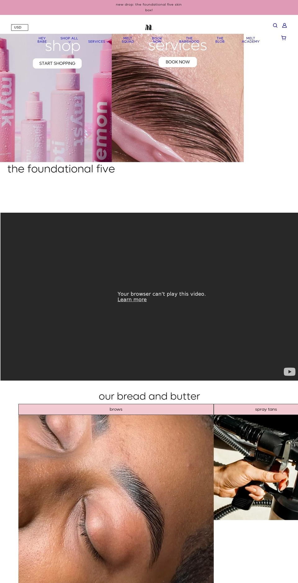meltbymelissa.com shopify website screenshot