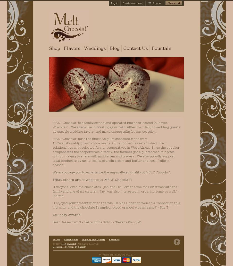 meltchocolat.net shopify website screenshot