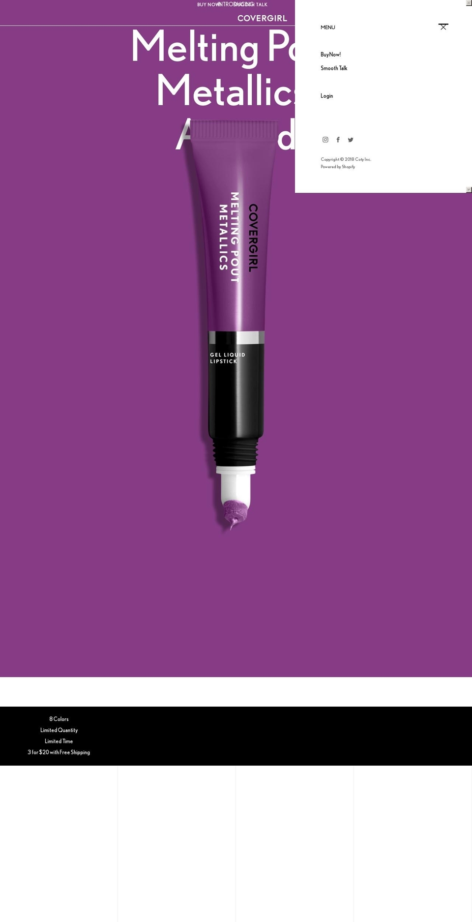 meltingpoutmetallics.com shopify website screenshot