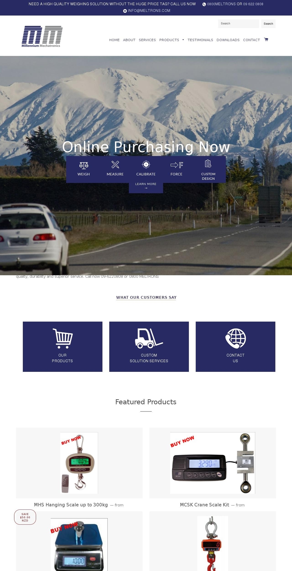 meltrons.co.nz shopify website screenshot