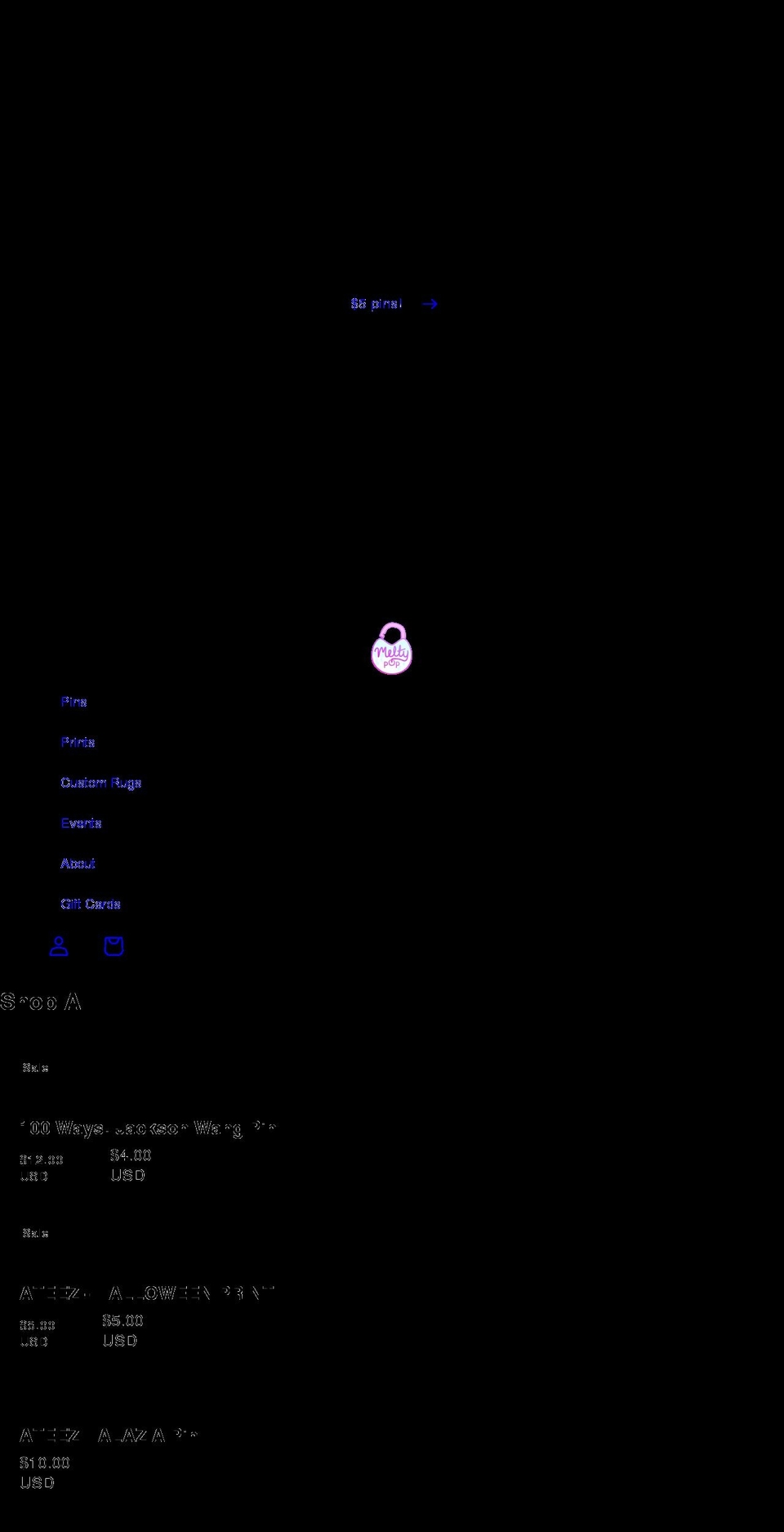 meltypopfandom.com shopify website screenshot