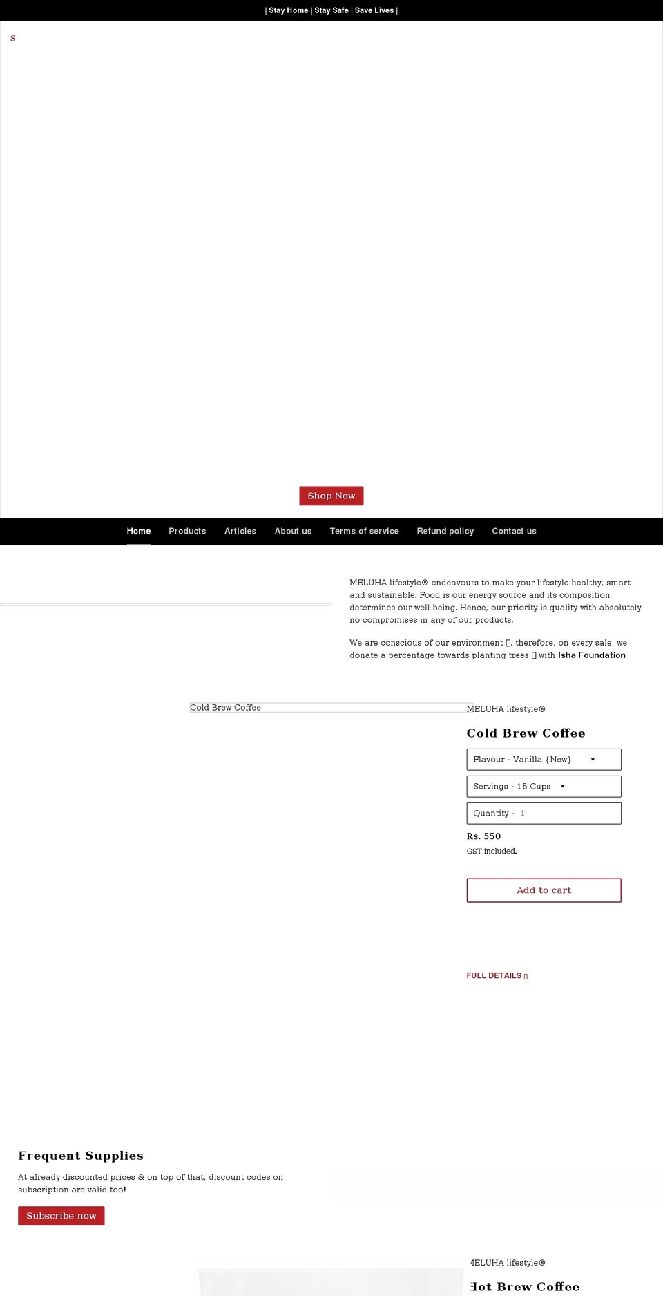 meluhalifestyle.com shopify website screenshot