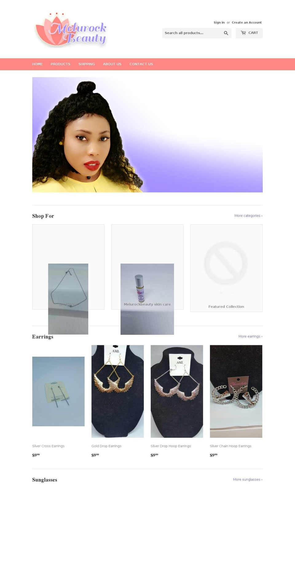 melurockbeauty.com — Shopify storefront screenshot