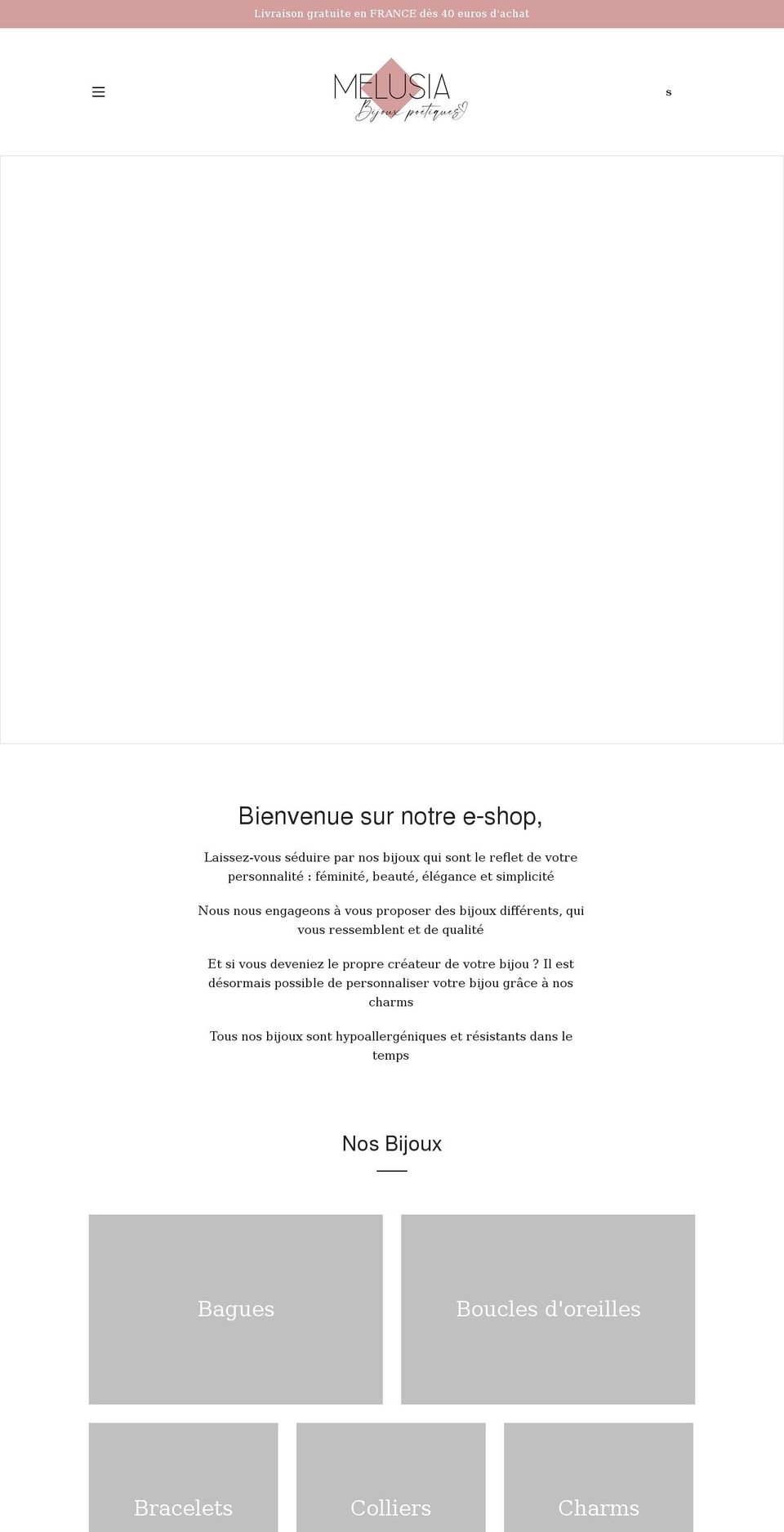 melusia.com shopify website screenshot
