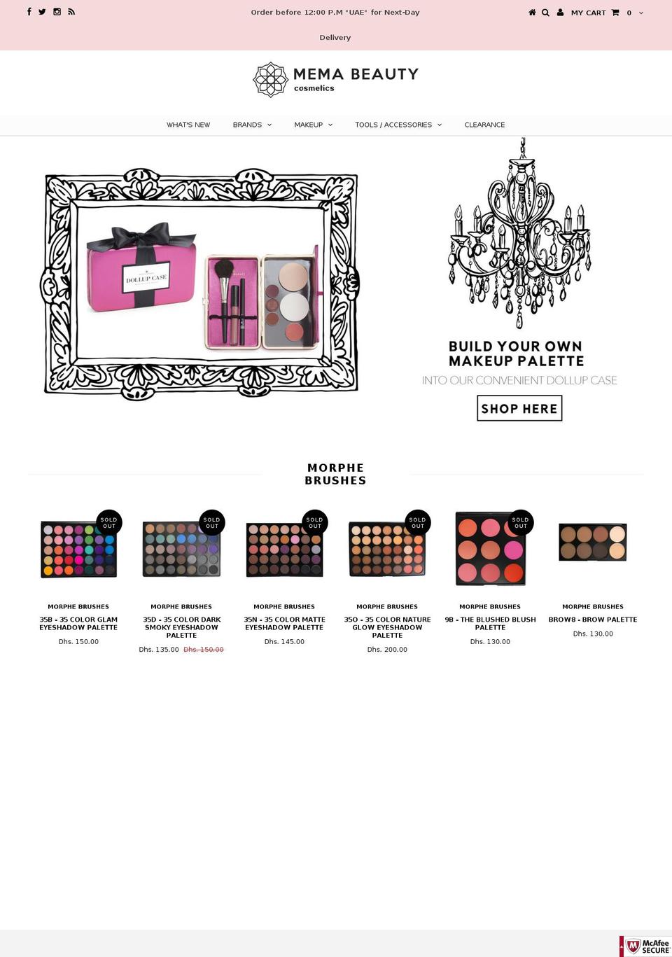 memabeauty.com shopify website screenshot