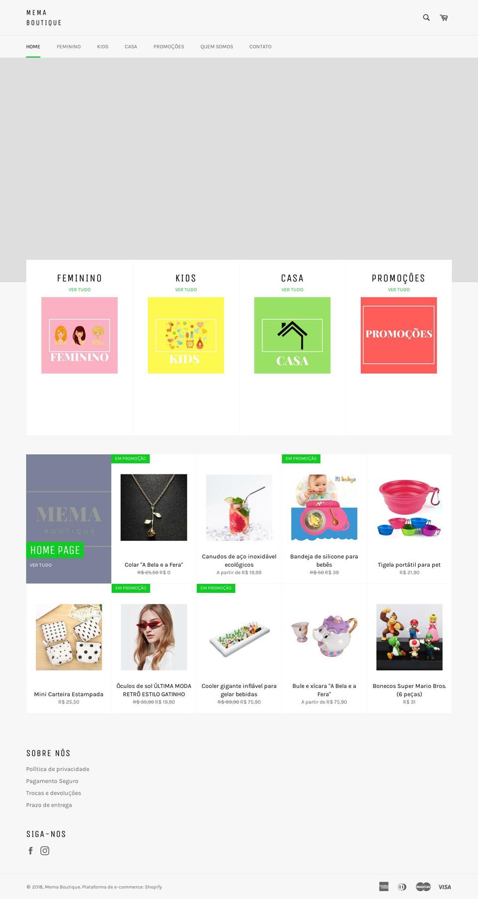 memaboutique.com — Shopify storefront screenshot