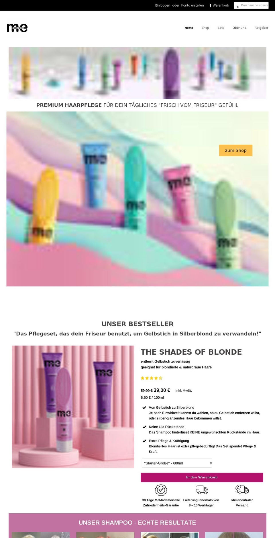 memademoiselle.com shopify website screenshot