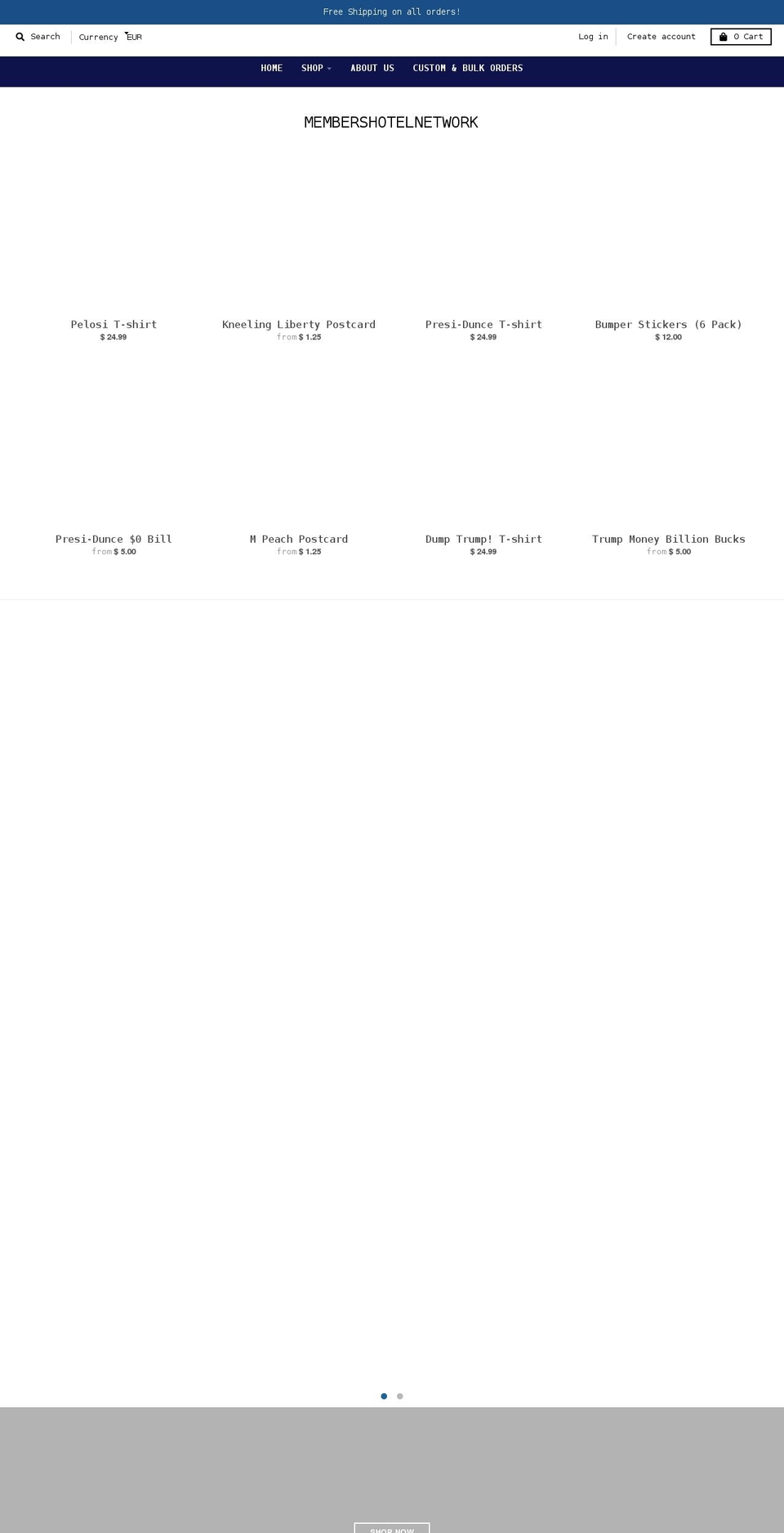 membershotelnetwork.com shopify website screenshot