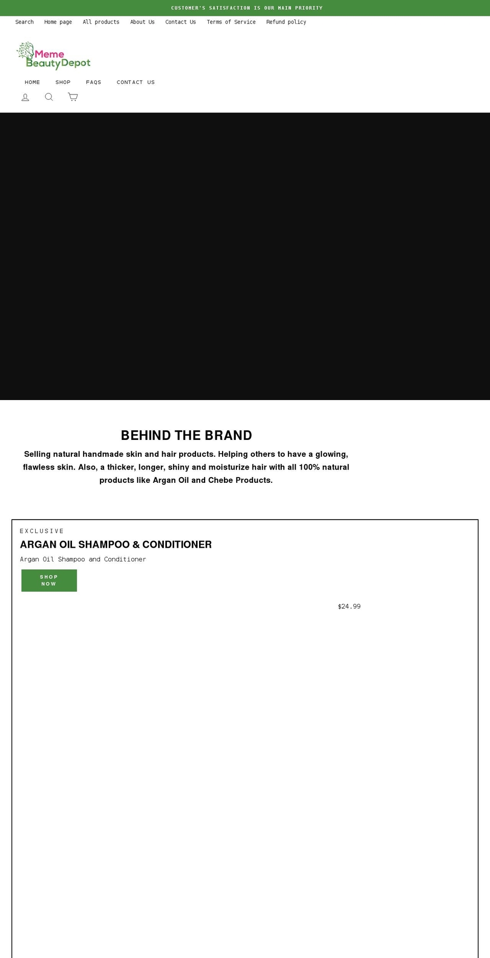 Impluse-os Shopify theme site example memearganoil.com