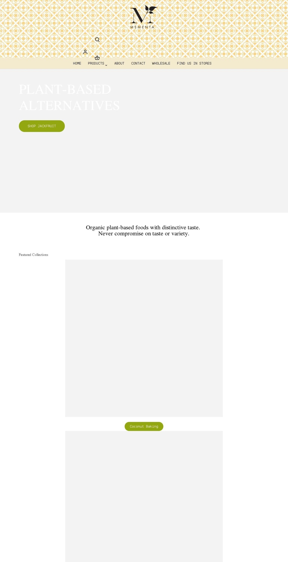 mementa.net shopify website screenshot
