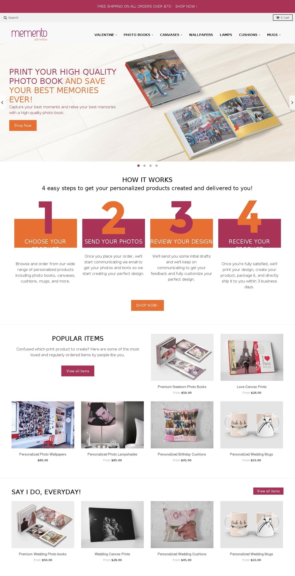 memento-lb.com shopify website screenshot