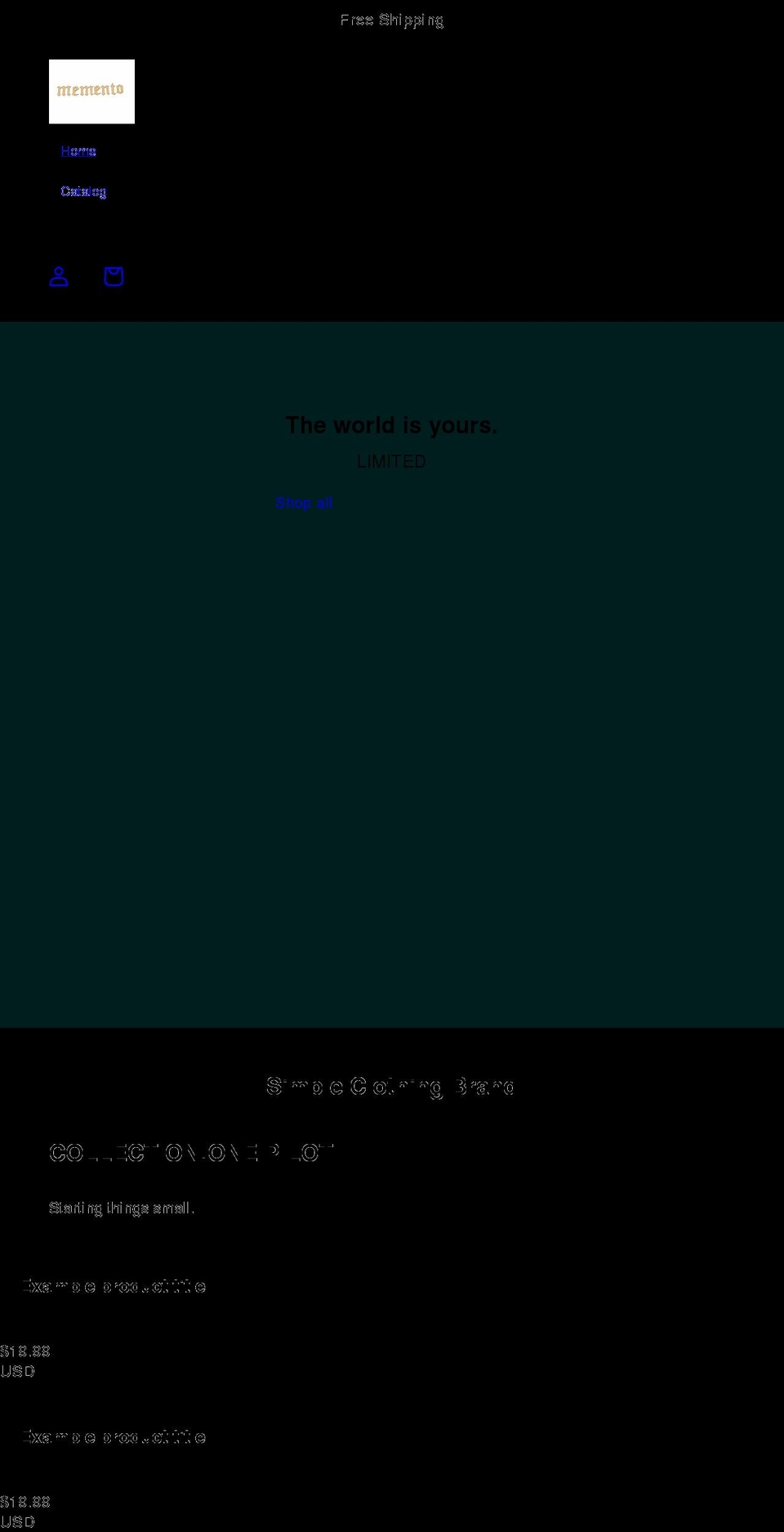 memento.com.co shopify website screenshot