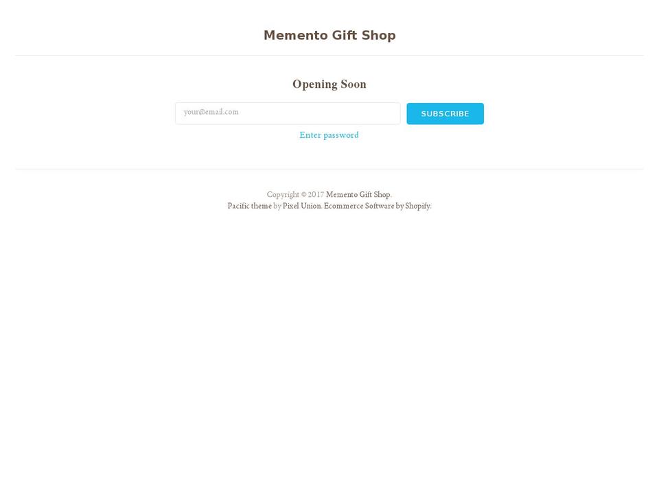 mementogiftshop.com shopify website screenshot