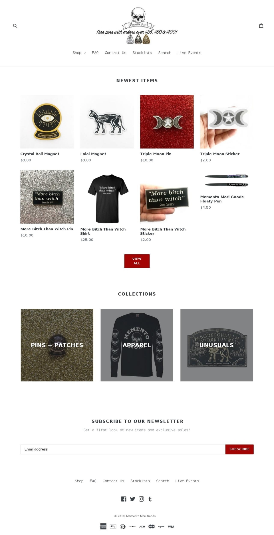 mementomorigoods.com — Shopify storefront screenshot