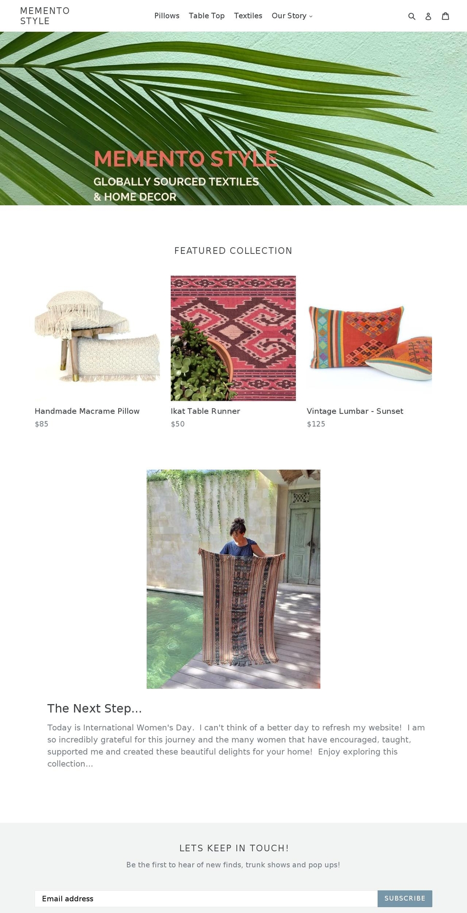 mementostyle.com shopify website screenshot