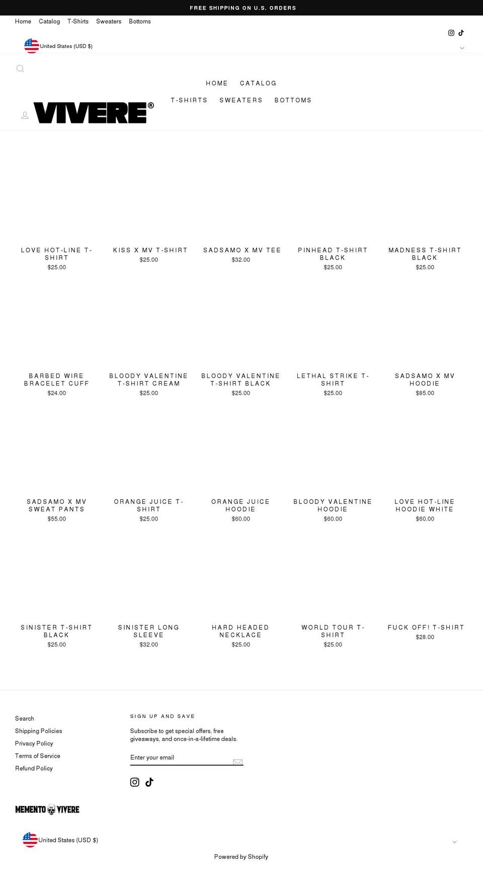 mementovivereco.com shopify website screenshot