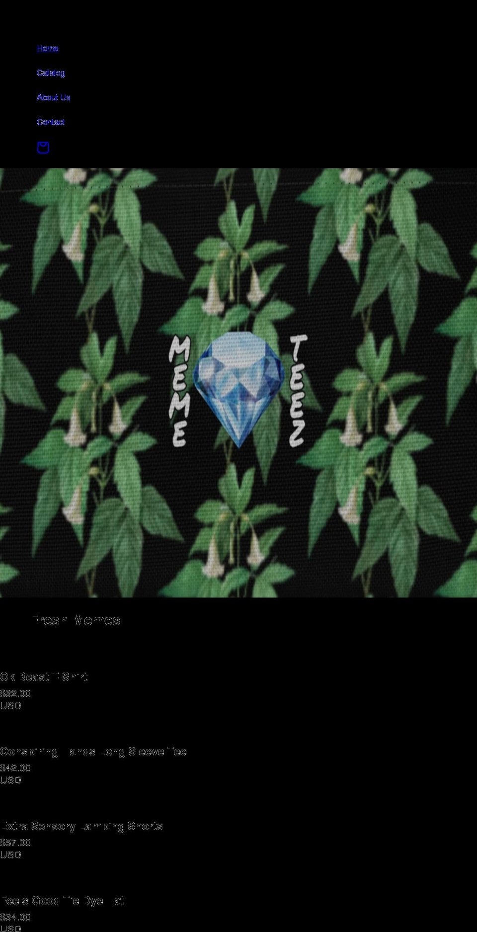 memeteez.com shopify website screenshot