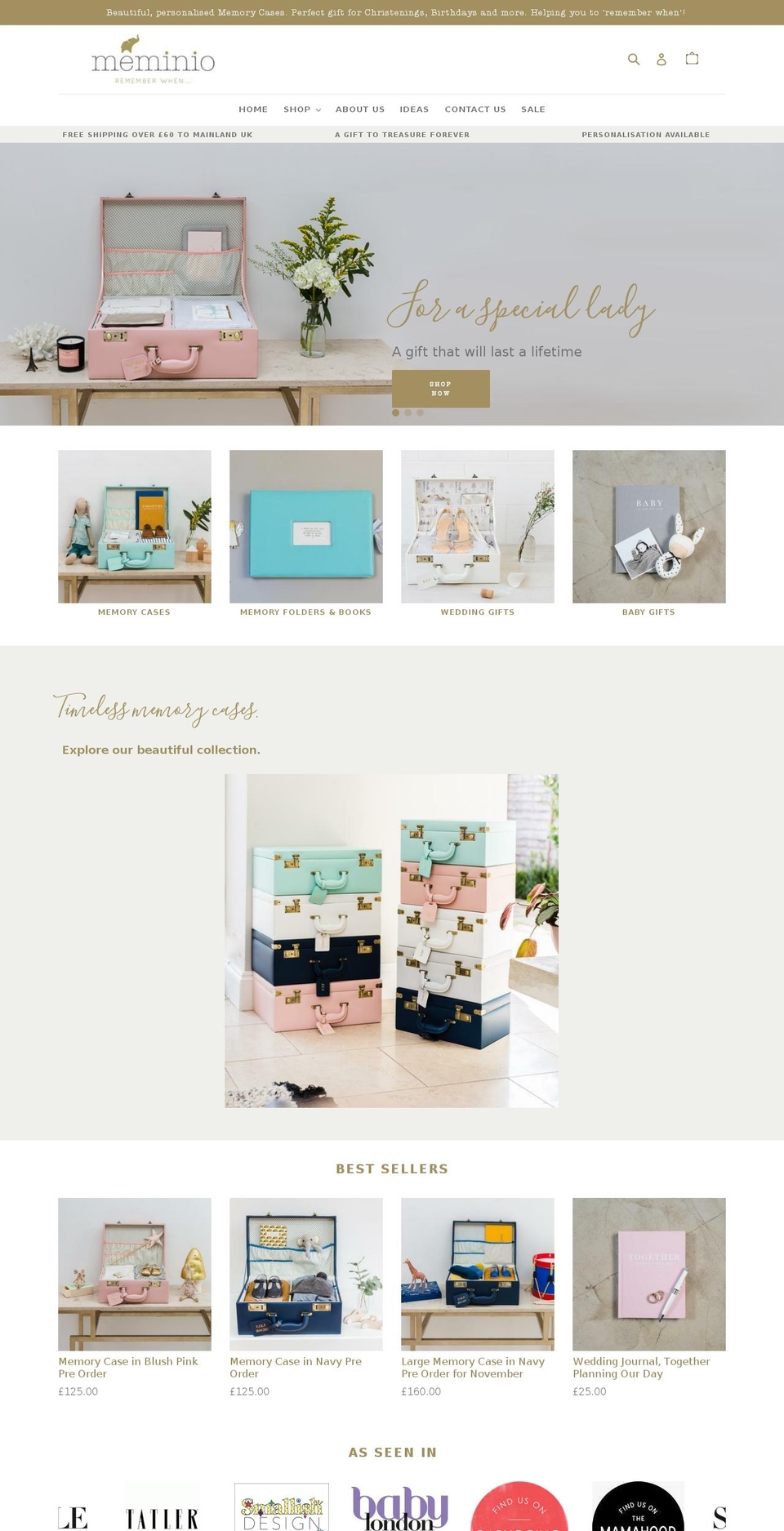 meminio.com shopify website screenshot