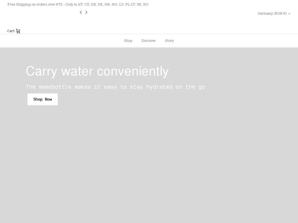 memobottle.com.au shopify website screenshot