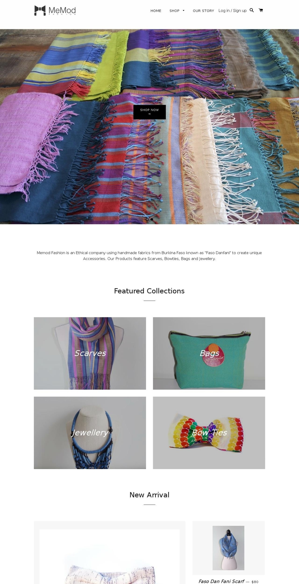 memodfashion.com shopify website screenshot