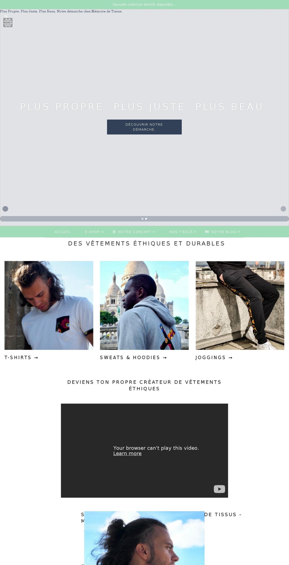 memoiredetissus.com shopify website screenshot