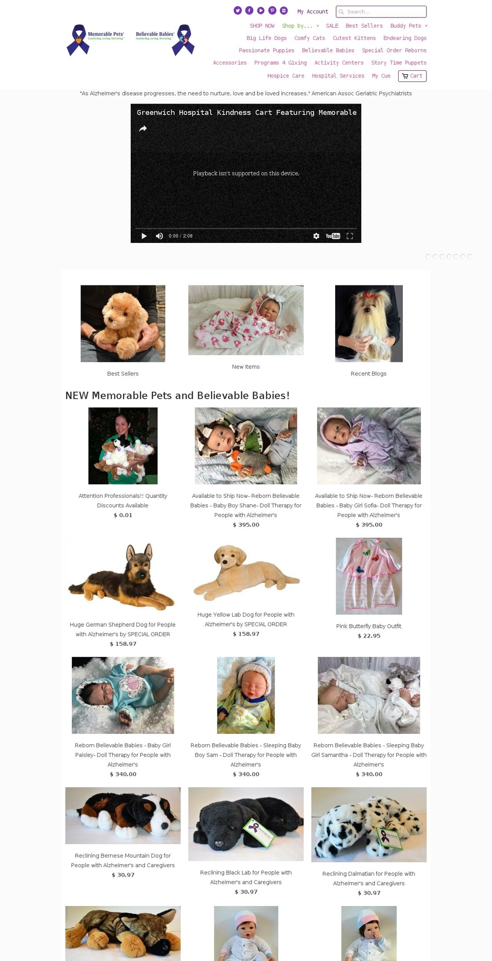 memorablepets.com shopify website screenshot