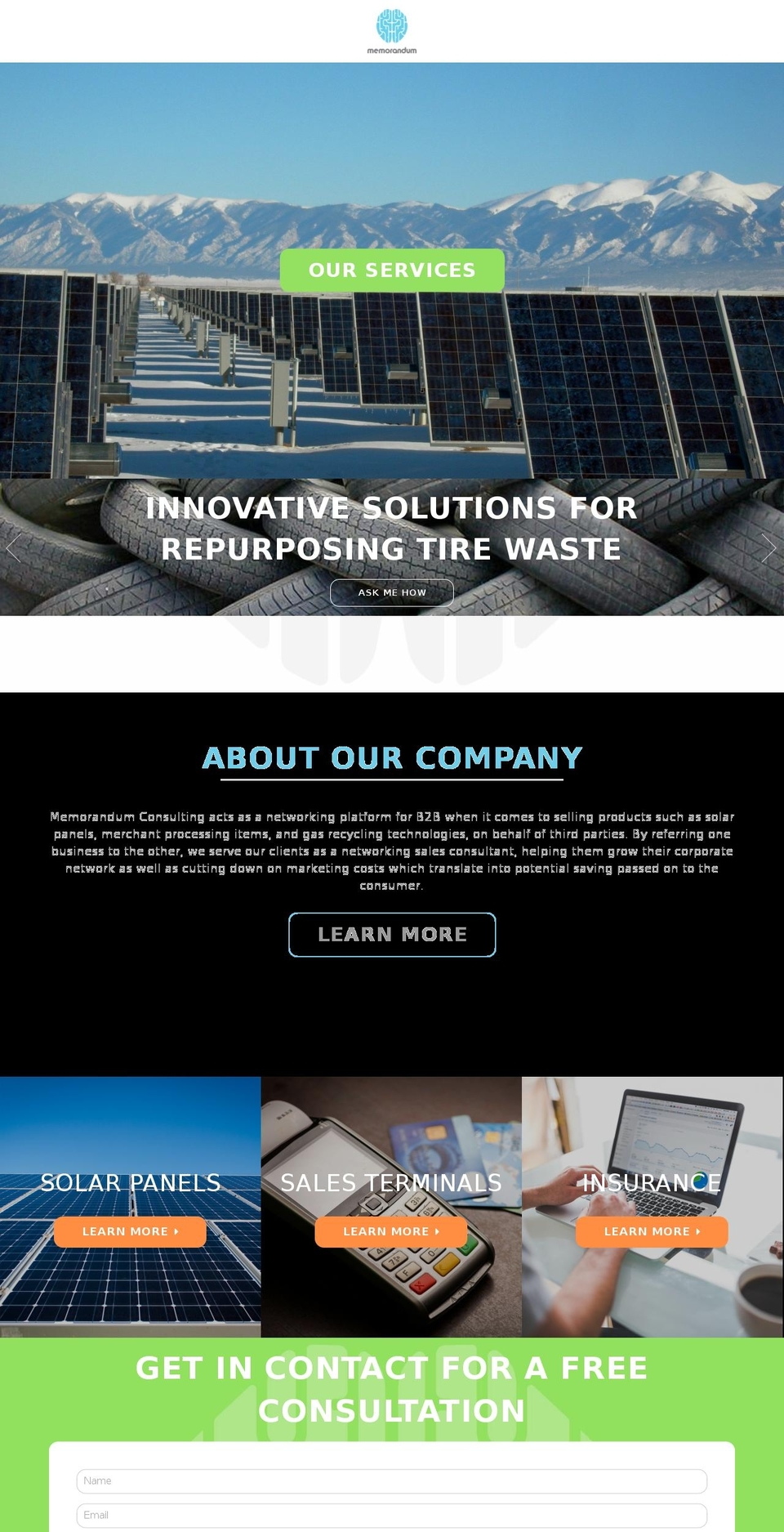 memorandumconsulting.com — Shopify storefront screenshot