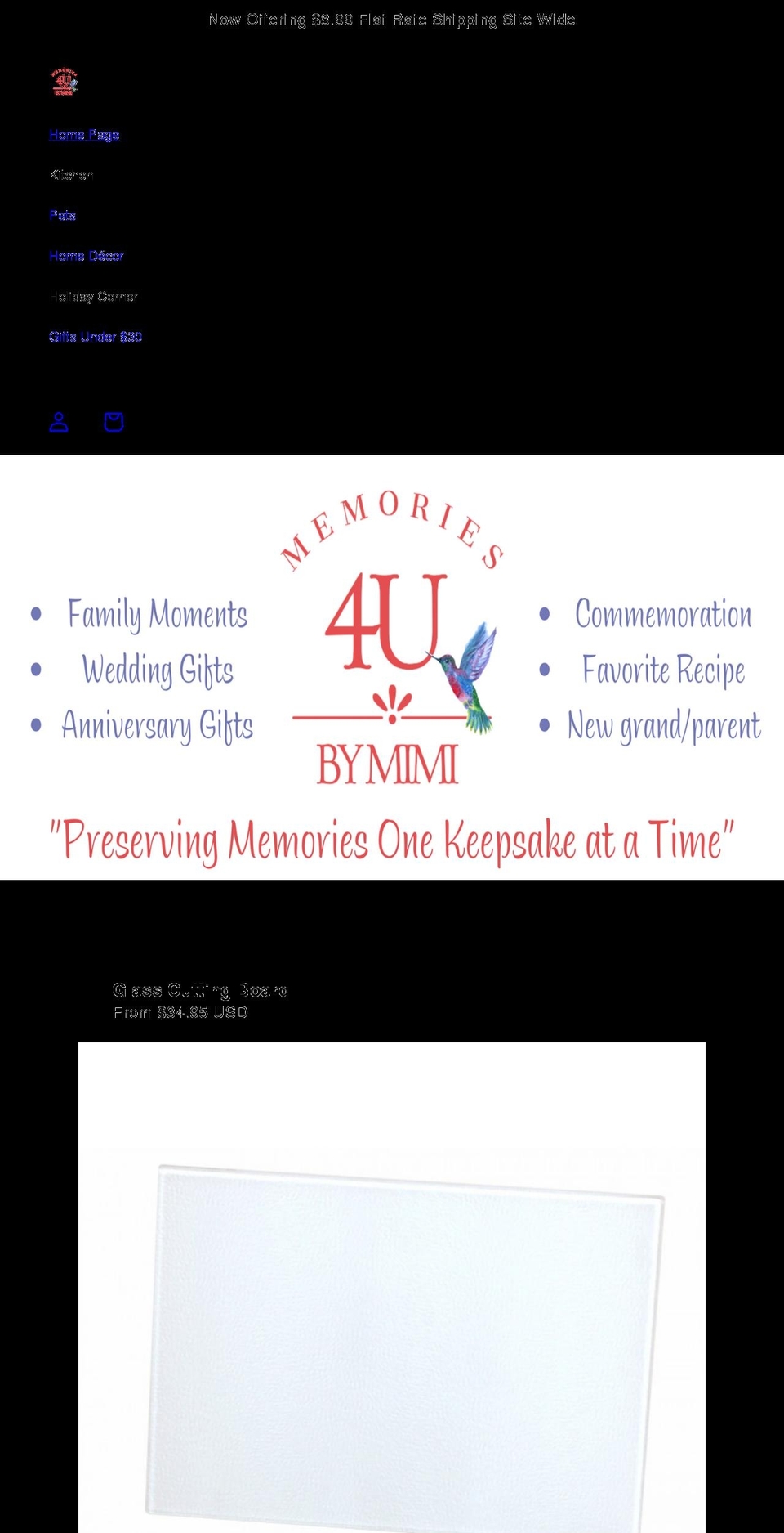 memories4ubymimi.com shopify website screenshot