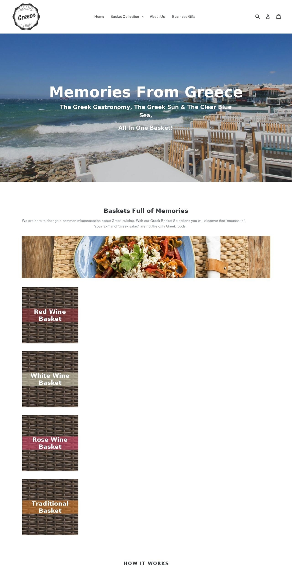 memoriesfromgreece.com — Shopify storefront screenshot