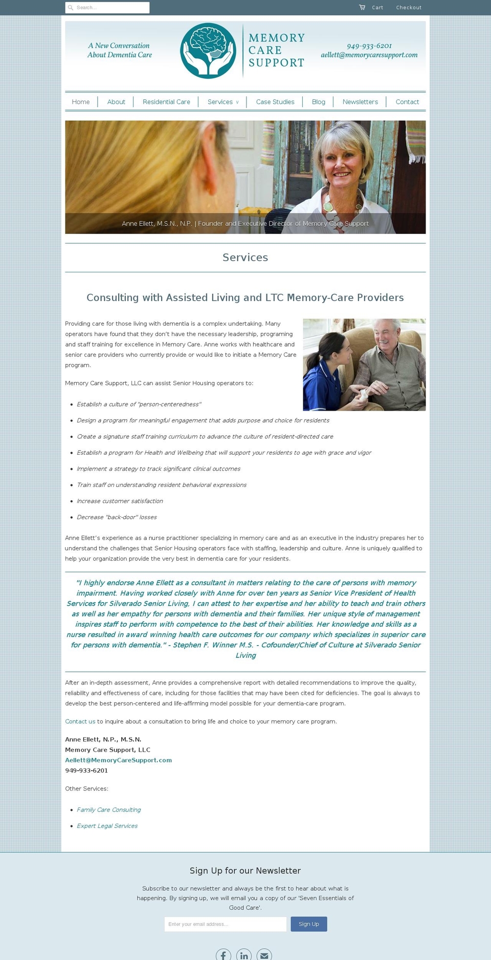 memorycaresupport.com — Shopify storefront screenshot