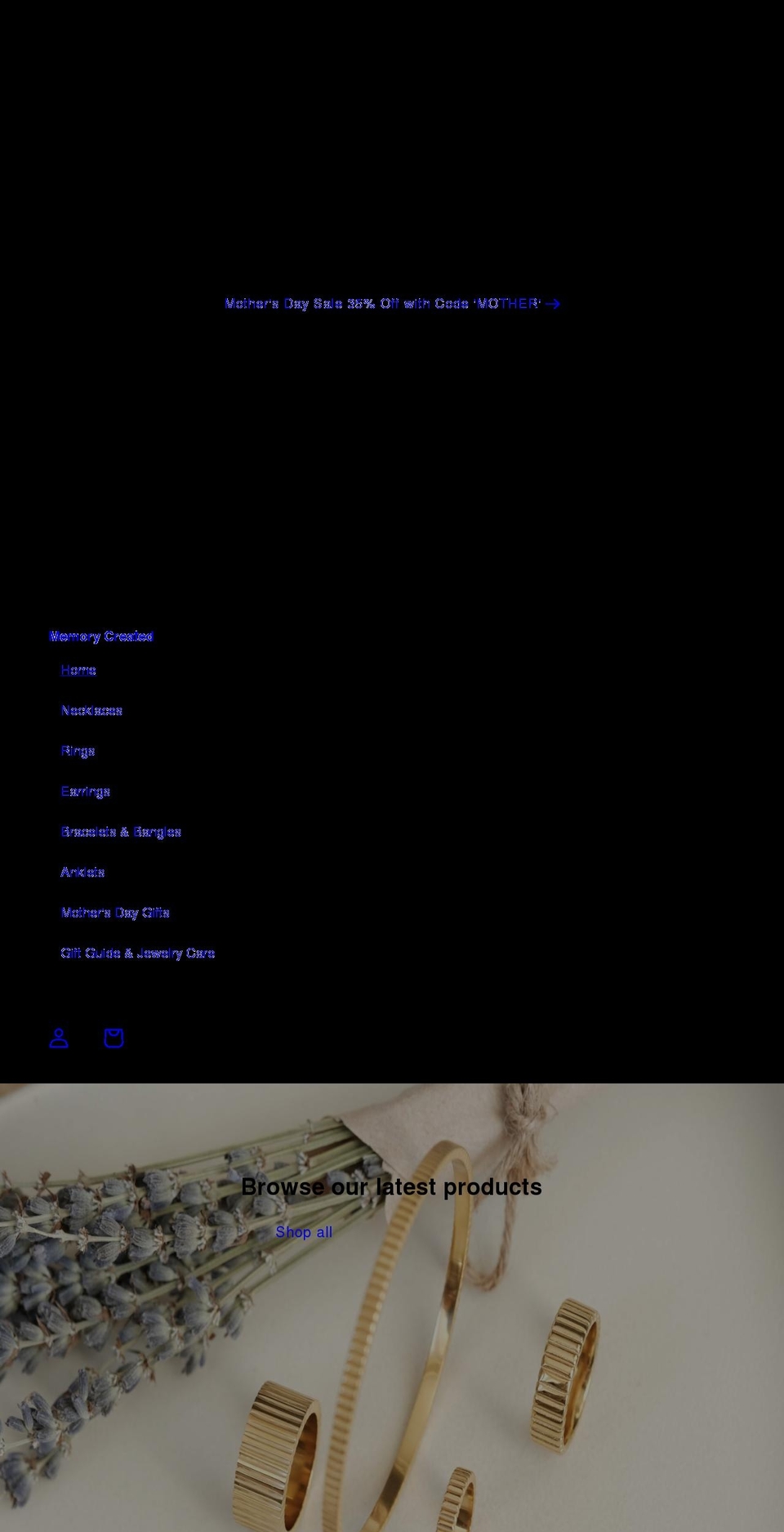 memorycreated.com shopify website screenshot