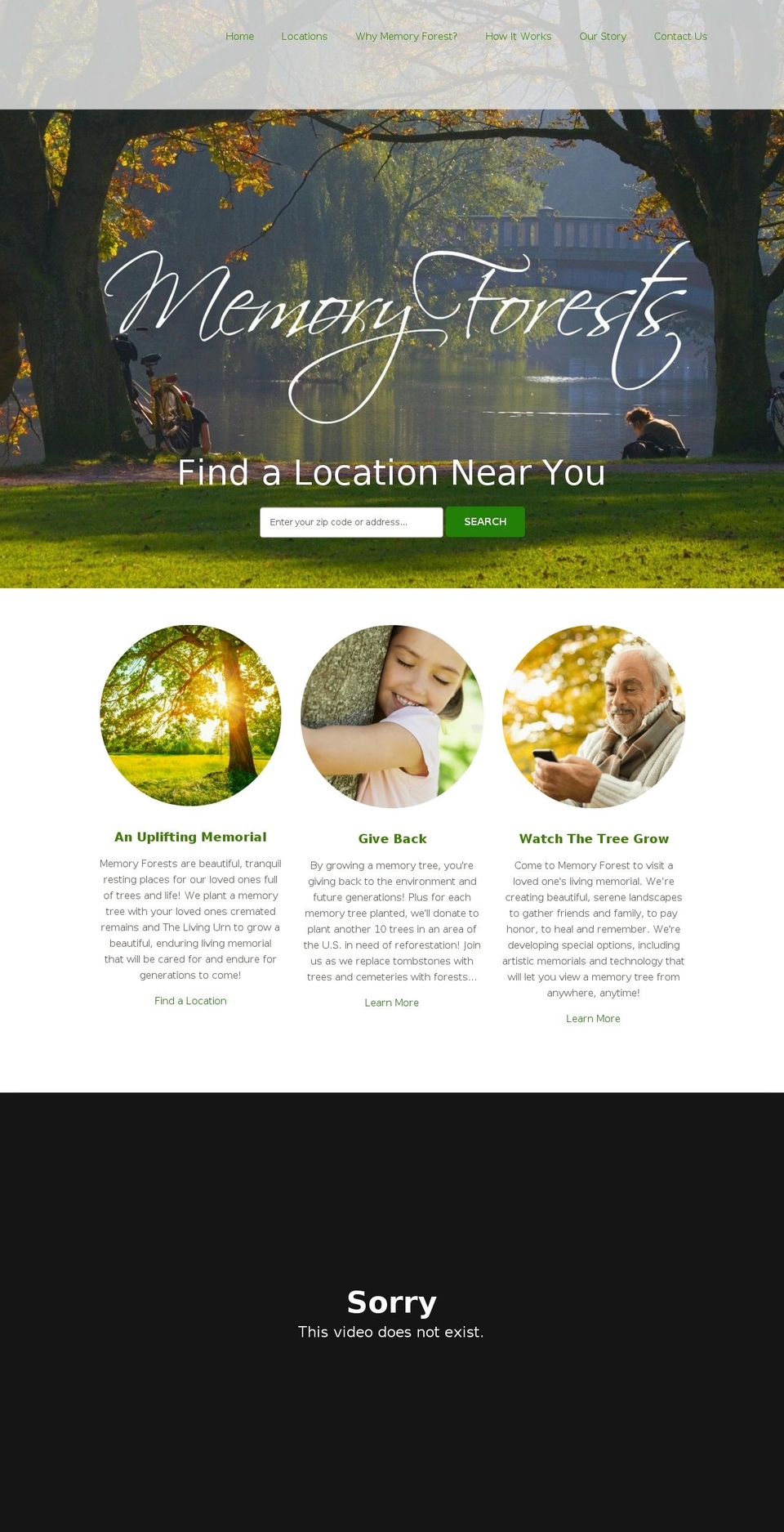 memoryforest.org shopify website screenshot