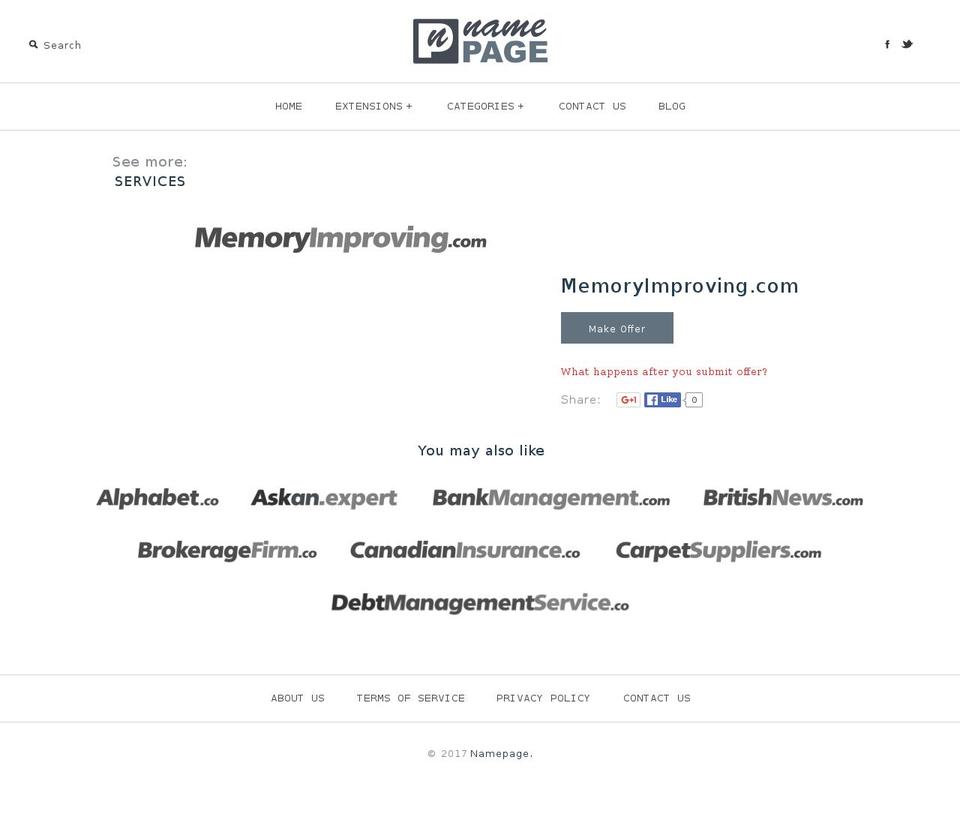 memoryimproving.com shopify website screenshot