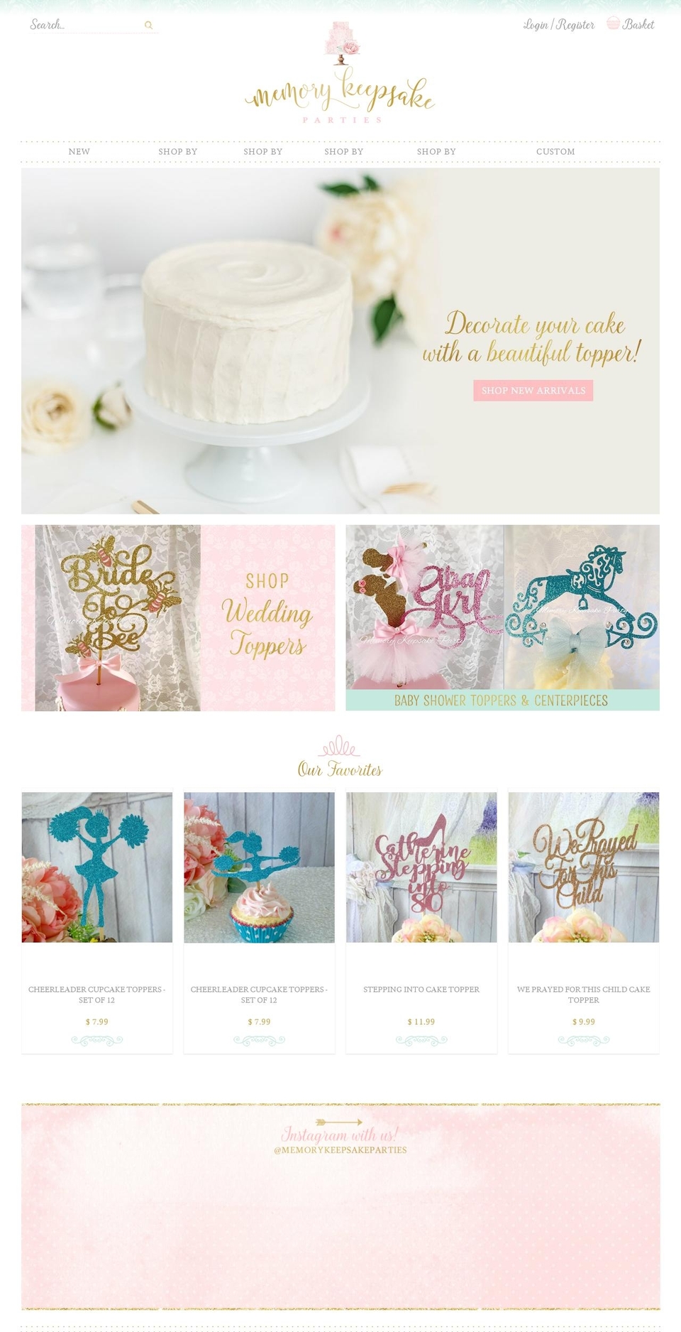 memorykeepsakeparties.com — Shopify storefront screenshot
