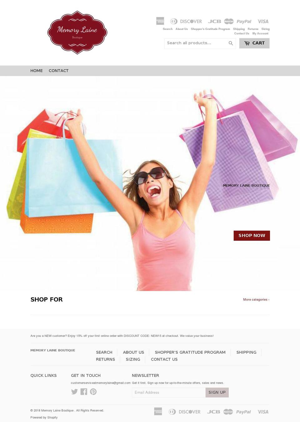 dsl-theme-5-0 Shopify theme site example memorylaineboutique.com