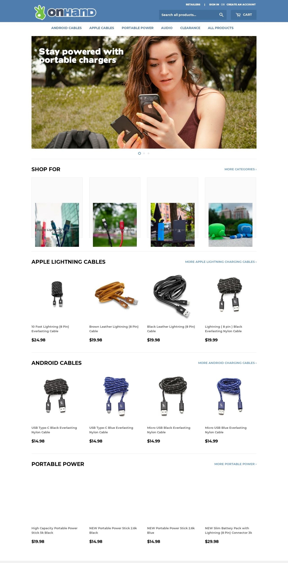 memoryonhand.com — Shopify storefront screenshot