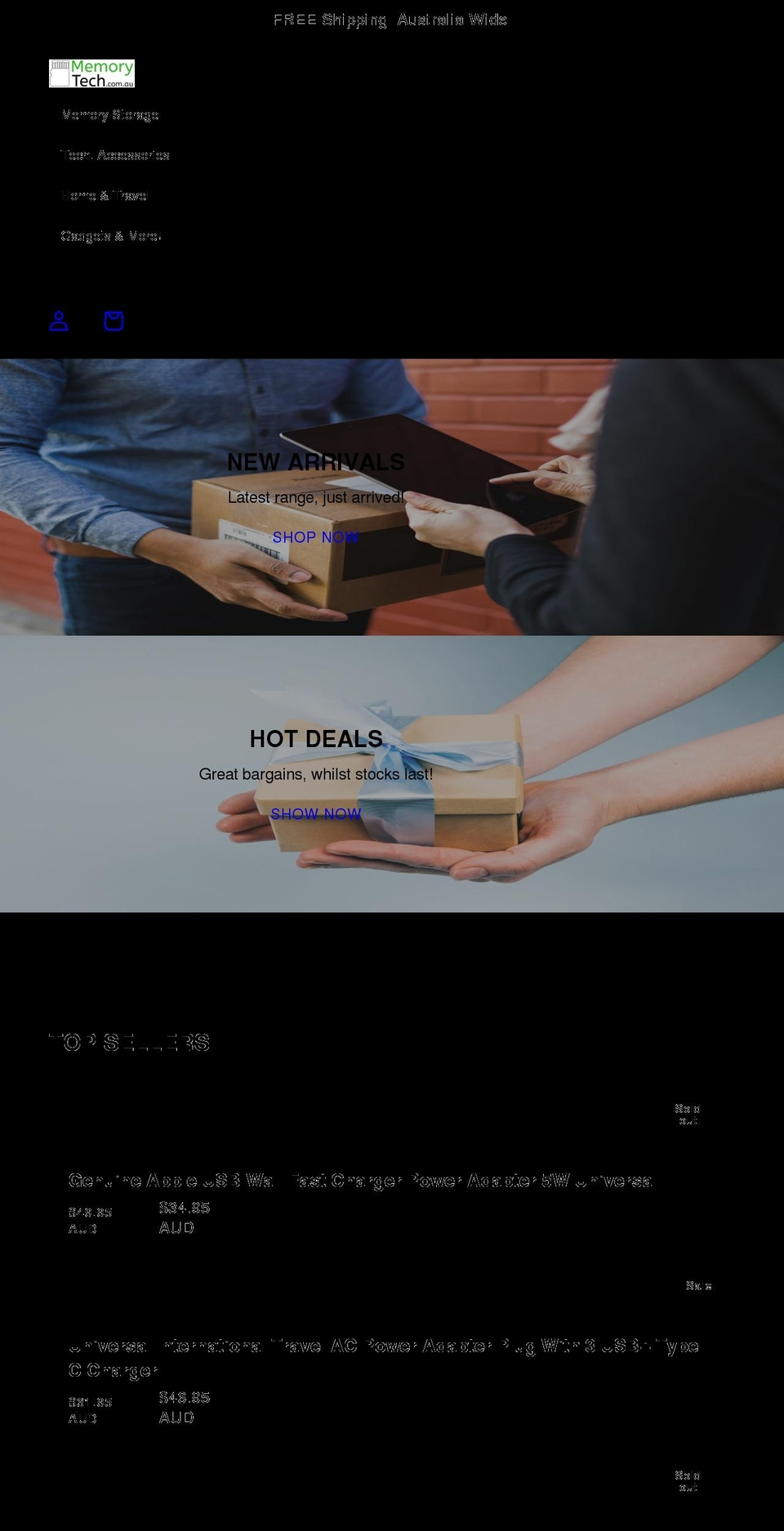 memorytech.com.au shopify website screenshot