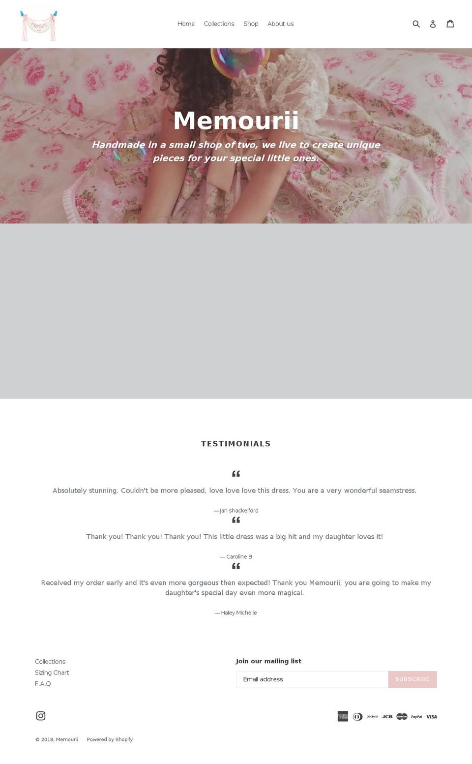 memourii.com shopify website screenshot