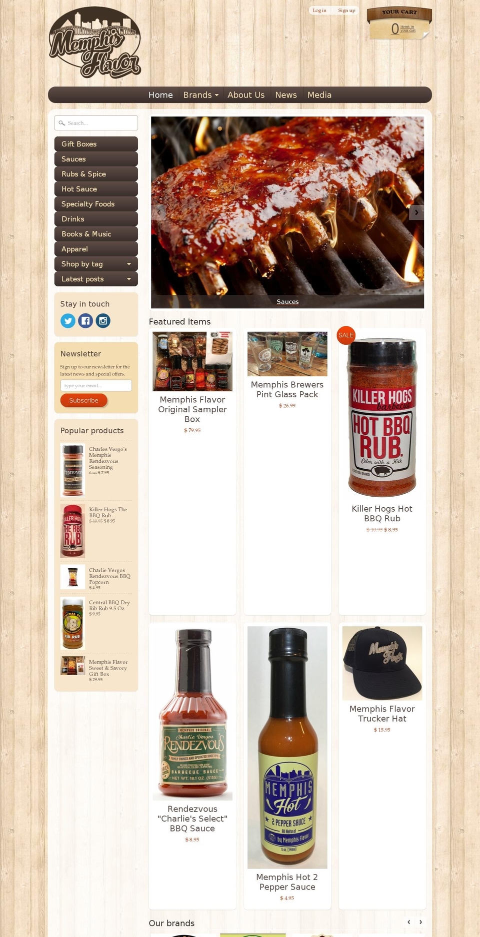 memphisbarbecuesauce.com — Shopify storefront screenshot